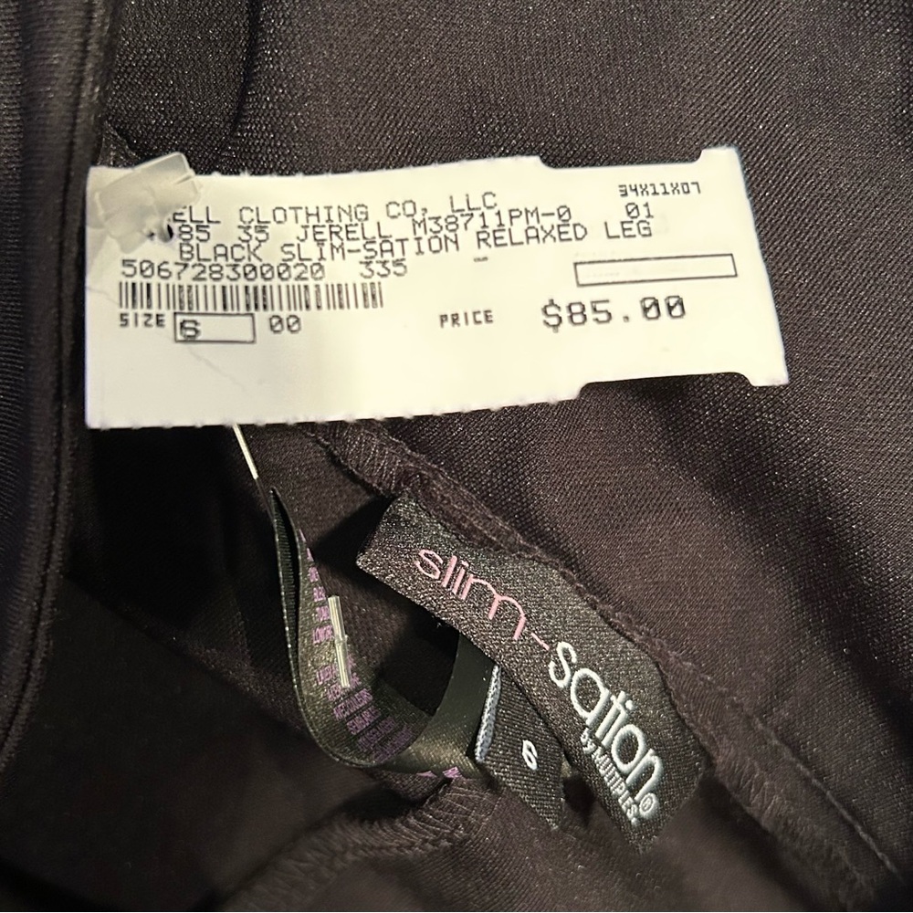 Slim-Sation Multiples Black Relaxed Leg Pants Womens 6 Tummy Control Pull On NWT - Picture 8 of 11